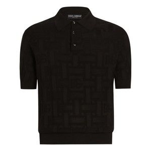 Dolce & Gabbana Textured Black Polo With Embossed Detailing - NWT